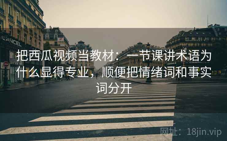 把西瓜视频当教材:一节课讲术语为什么显得专业,顺便把情绪词和事实词分开 把西瓜视频当教材:一节课讲术语为什么显得专业,顺便把情绪词和事实词分开
